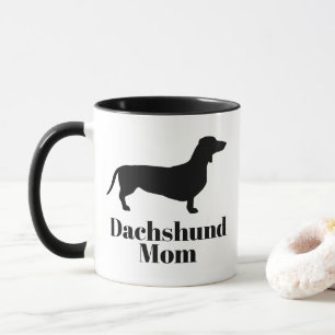 Taza La moderna silueta negra de Dachshund