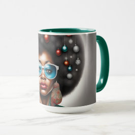 Taza La mujer africana elegante y bizarro ambiente fest