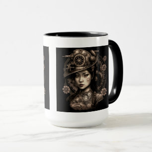 Taza La mujer asiática del Steampunk Combo Mug, 15 oz