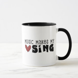 Taza La música hace que mi corazón cante camisetas y re