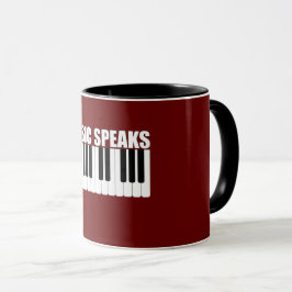 Taza La música personalizada habla de una cita Inspirad