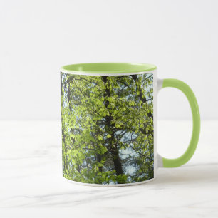 Taza La naturaleza de las hojas de arce de primavera