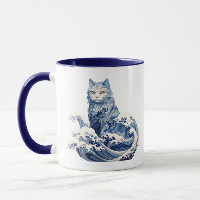 Taza La ola del gato en Kanagawa (Izquierda)