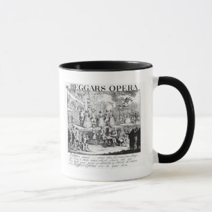 Taza La ópera Burlesqued, 1728 del mendigo