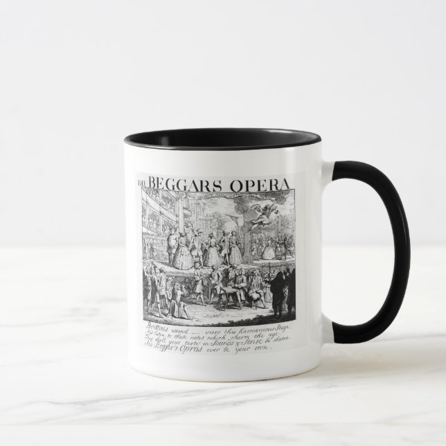 Taza La ópera Burlesqued, 1728 del mendigo (Derecha)