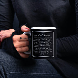 Taza La oración del Señor Mateo 6 Blanco y Negro