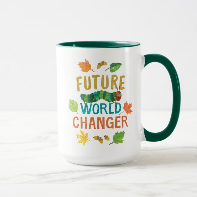 Taza La oruga del futuro cambio mundial, muy hambrienta (Derecha)