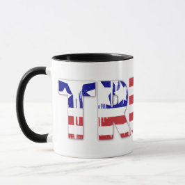 Taza La palabra verdad con bandera patriótica estadouni