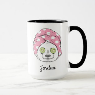 Taza La panda en el balneario el   añade su nombre