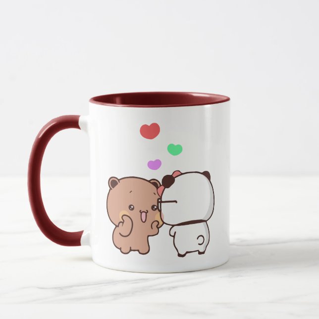 Taza La pareja de osos pandas, los abrazos de los bubu  (Izquierda)
