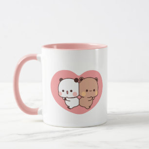 Taza La pareja de osos pandas, los abrazos de los bubu