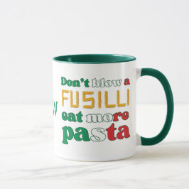 Taza La pasta no golpea un monograma de la FUSILLI Ital