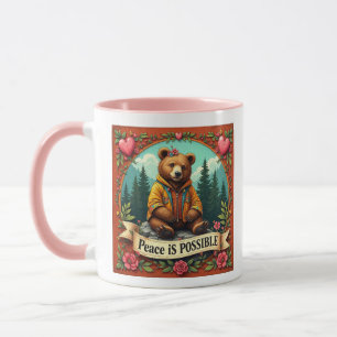 Taza La paz es posible oso y corazón