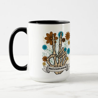Taza La paz es siempre hermosa yo Flor de mano de esque