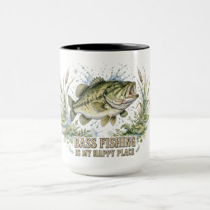 Taza La Pesca de Lubina Es Mi Lugar Feliz 