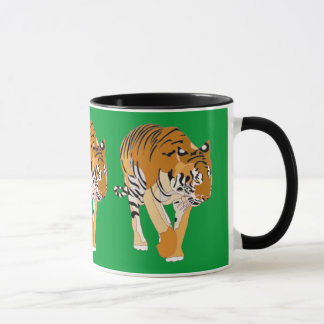 Taza La pintura de Digitaces del tigre que camina