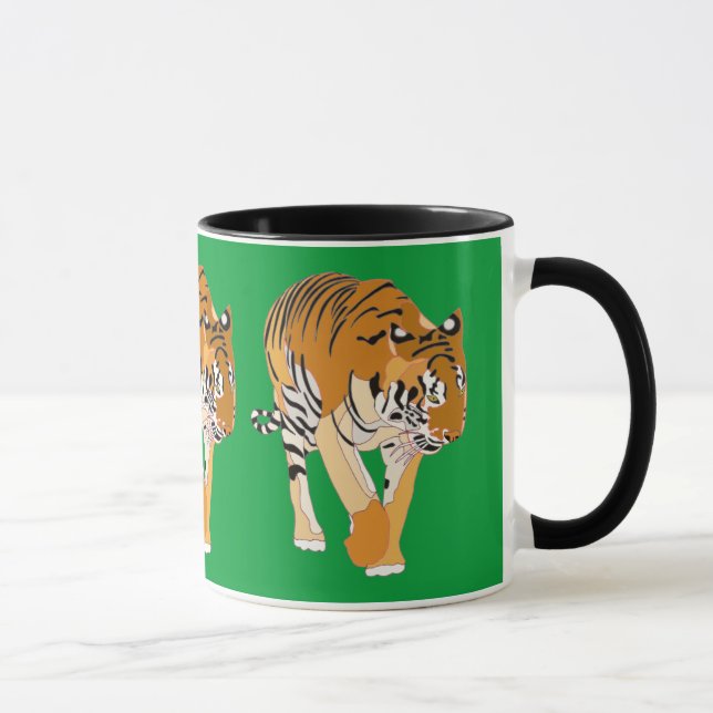 Taza La pintura de Digitaces del tigre que camina (Derecha)