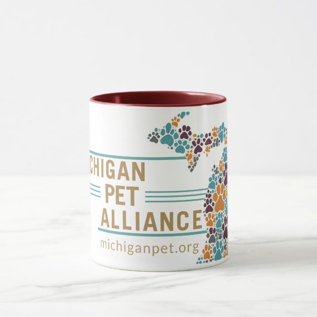Taza La pintura de Michigan imprimió tazón de café (Centro)