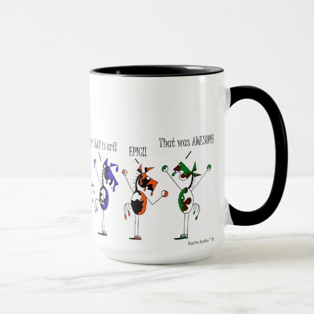Taza La pintura linda pinta el dibujo animado del (Derecha)