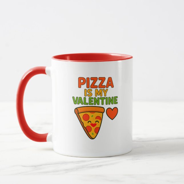 Taza La pizza es mi San Valentín - Graciosa (Izquierda)