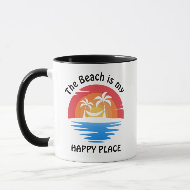 Taza La playa es mi lugar feliz Mug (Izquierda)