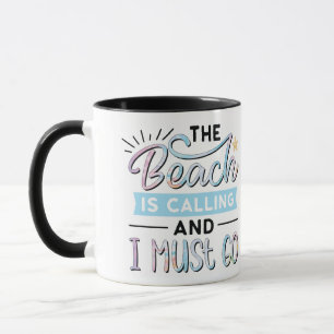 Taza La playa está llamando