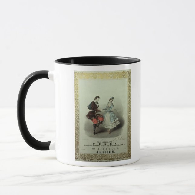 Taza La polca celebrada, hoja de la canción, 1840 (Izquierda)