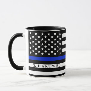 Taza La policía diseñó nombre del personalizado de l