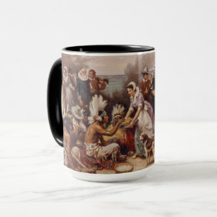 Taza La primera acción de gracias el 1621% el pipe%