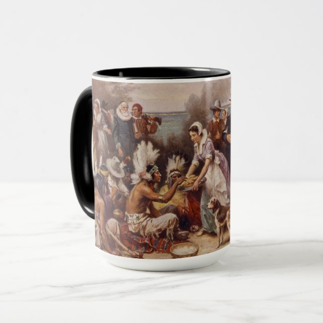 Taza La primera acción de gracias el 1621% el pipe% (Anverso izquierdo)