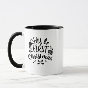 Taza La primera familia navideña del bebé