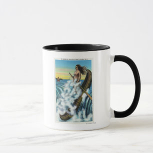 Taza La promulgación de la leyenda de la canoa blanca