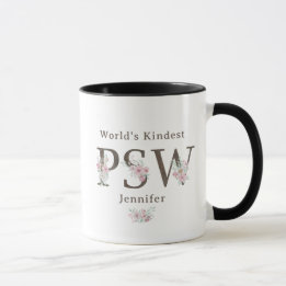 Taza La PSW Más Amable Floral Navidad