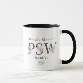 Taza La PSW Más Amable Floral Navidad