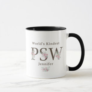 Taza La PSW Más Amable Floral Navidad
