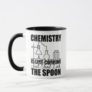Taza La química es como cocinar Ciencia divertida