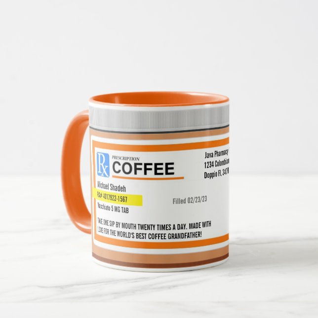Taza La receta del mejor abuelo del mundo personalizado (Anverso izquierdo)