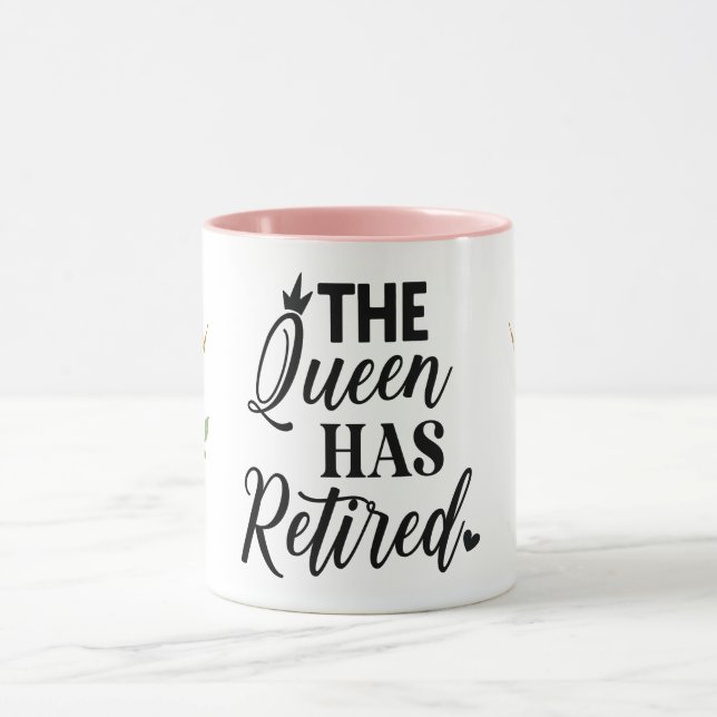 Taza La Reina se ha retirado con rosa y corona (Centro)