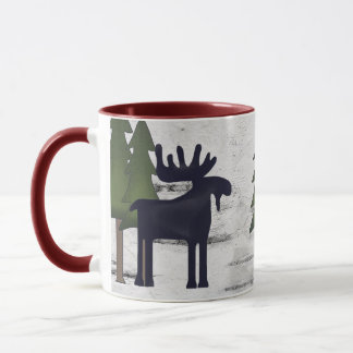 Taza La ruidosa silueta de la montaña en Birch