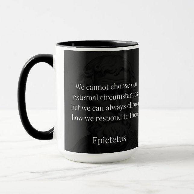 Taza La sabiduría de Epictetus: Empoderamiento a través (Izquierda)