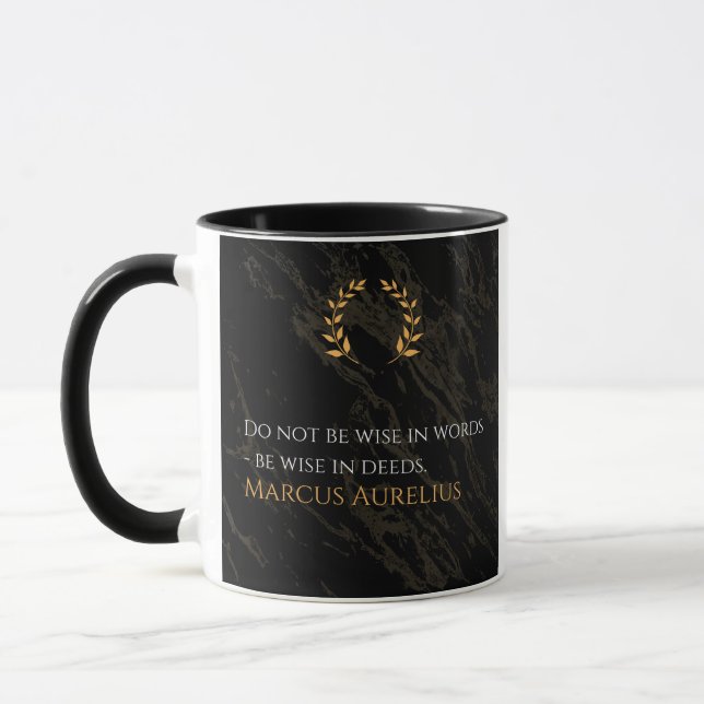 Taza La sabiduría de Marco Aurelio: las acciones hablan (Izquierda)