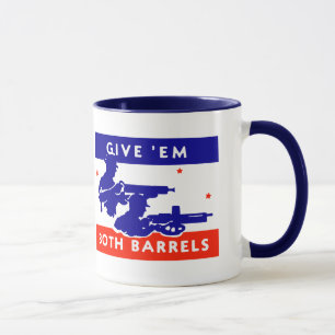 Taza La Segunda Guerra Mundial les da ambos barriles
