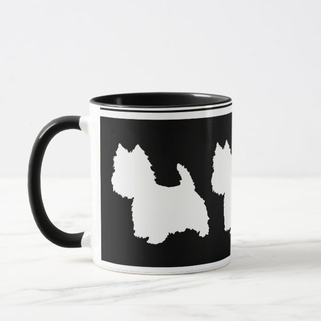 Taza La silueta blanca occidental en negro (Izquierda)