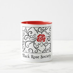Taza La sociedad color de rosa negra asalta el  