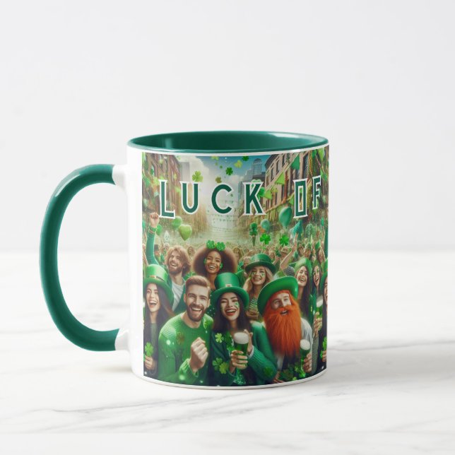 Taza La Suerte De La Celebración Irlandesa (Izquierda)