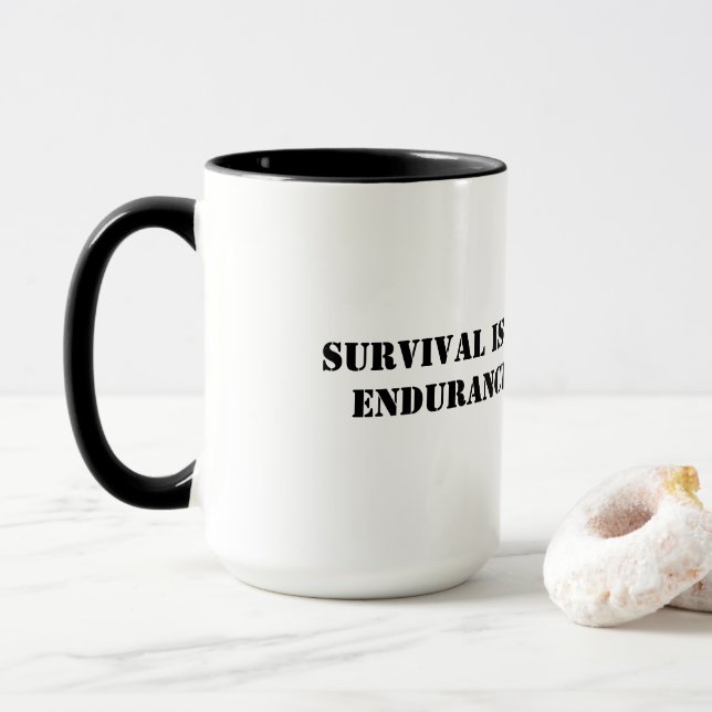Taza La supervivencia está por casualidad pero la (Con donut)