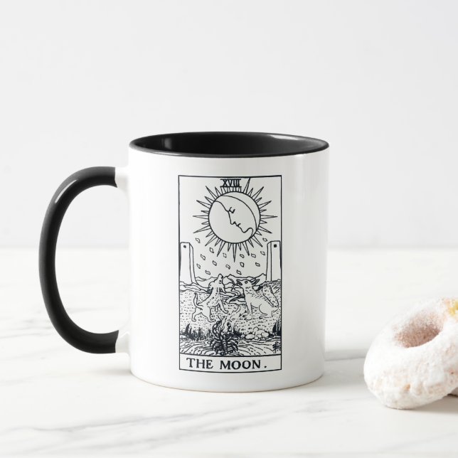 Taza La tarjeta Tarot de la Luna (Con donut)