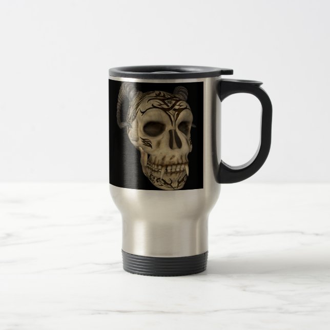 Taza la termal del gótico del cráneo del demonio (Derecha)