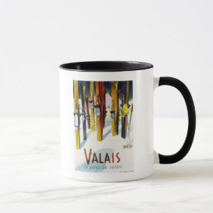 Taza La tierra de la sol - esquís que se colocan en