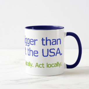 Taza La tierra es más grande que América
